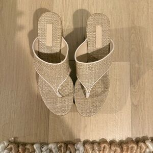 Cult Gaia Raffia Platform Wedge Sandals Size 38 – Tan Natural – NWOT/Like New